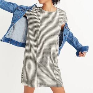 Madewell Striped Mini Dress - Black and White